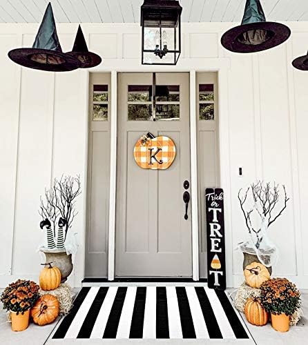 KOZYFLY Black and White Striped Area Rug 275x43 Inches