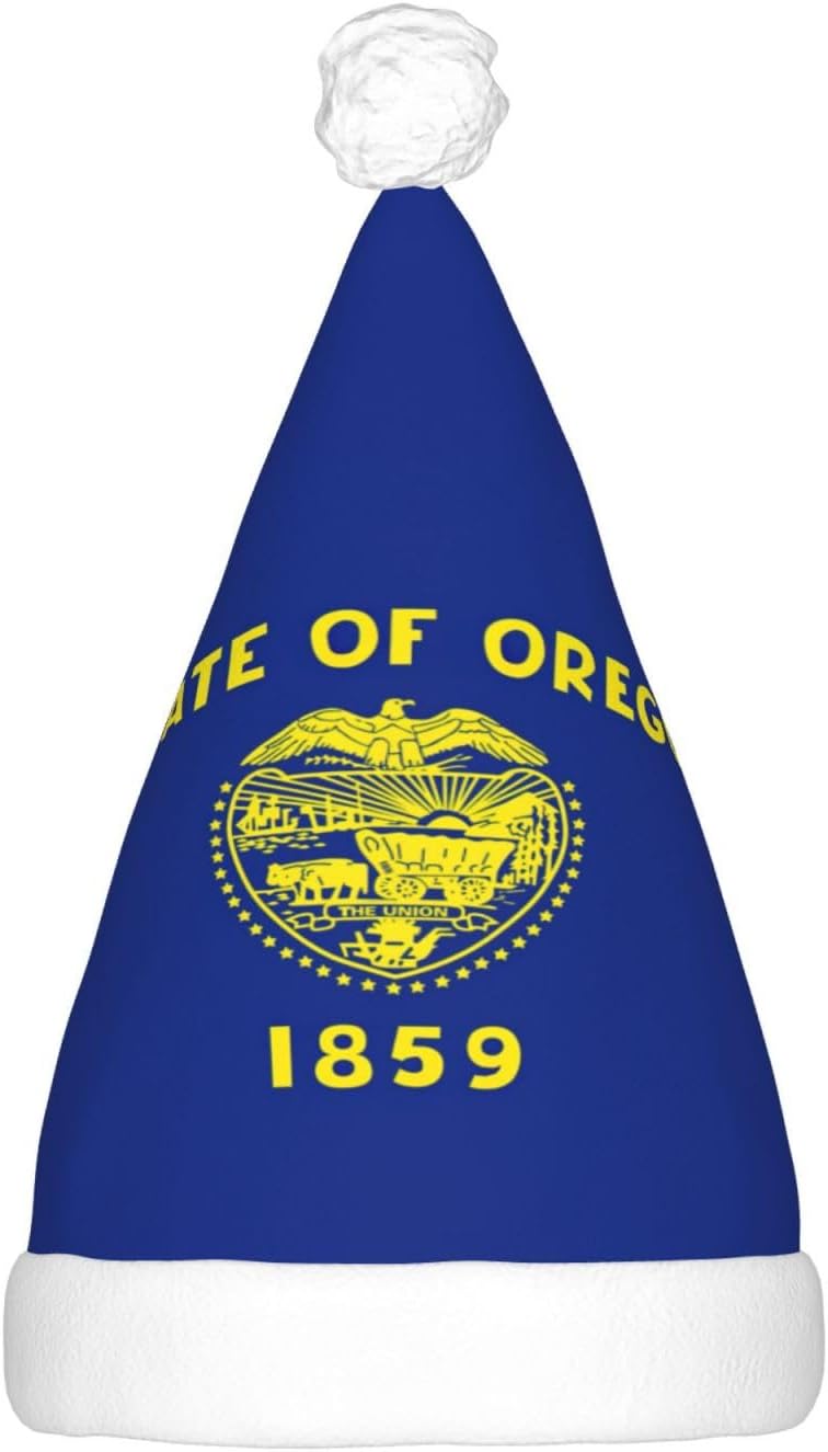 Oregon State Flag Christmas Hat With Led Lights 1