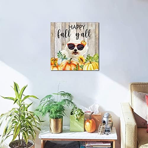 Thanksgiving Hello Fall Decor Wood Signs 8x8in
