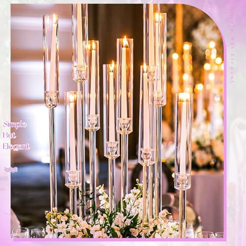6 Pcs Open Ended Clear Hurricane Candle Holder