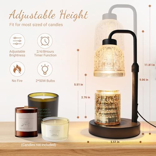 AIFEI Candle Warmer Lamp with Timer and Dimmer - Black