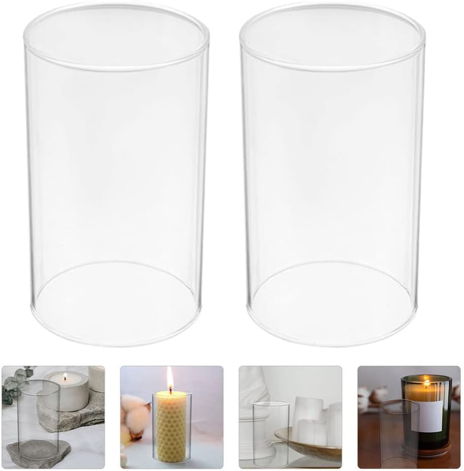 Uonlytech 2Pcs Glass Hurricane Candle Holder Sleeves