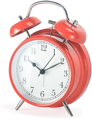 3 Inch 4 Inch Retro Twin Bell Alarm Clocks Silent Quartz Non Ticking
