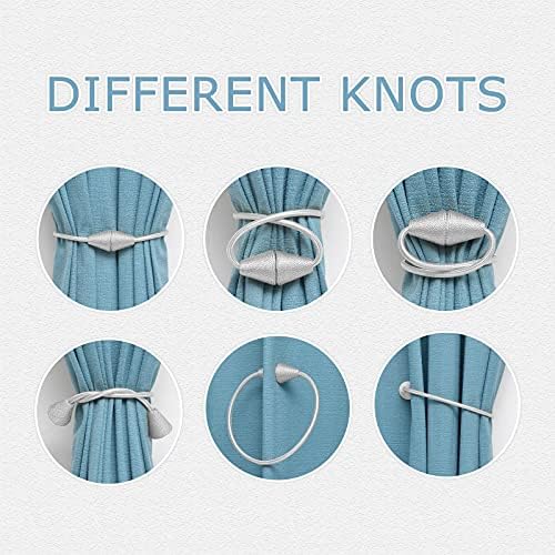 NICEEC 4 Pack Magnetic Curtain Tiebacks Grey