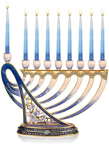 Hanukkah Menorah with Gold Accents and Jewels