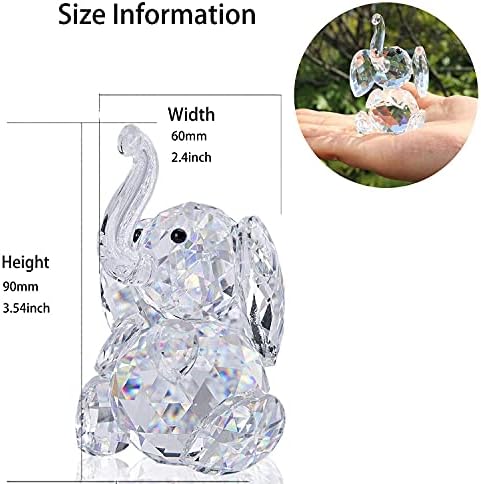 HD Crystal Elephant Figurine Statue
