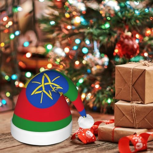 Ethiopia Flag Christmas Hat with LED Lights