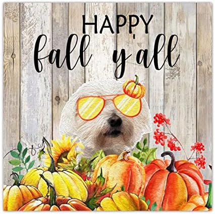 Thanksgiving Fall Decor Wood Sign Plaque 8x8in