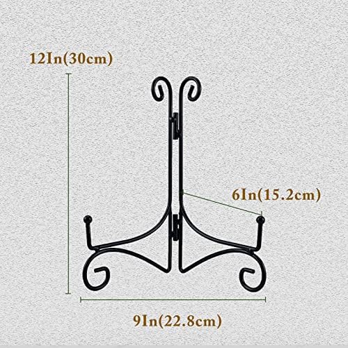 SVENJBB Black Metal Plate Stand 12 Inch Display Holder