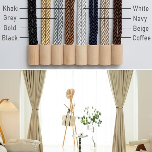 Contoeey Magnetic Boho Curtain Holders 2 Pack White