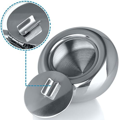Maxin Silver Stainless Steel Cigarette Ashtray with Lid