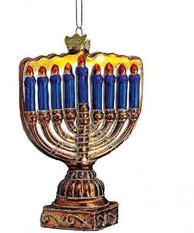 Kurt S Adler 4-5 Inch Noble Gems Glass Menorah Ornament
