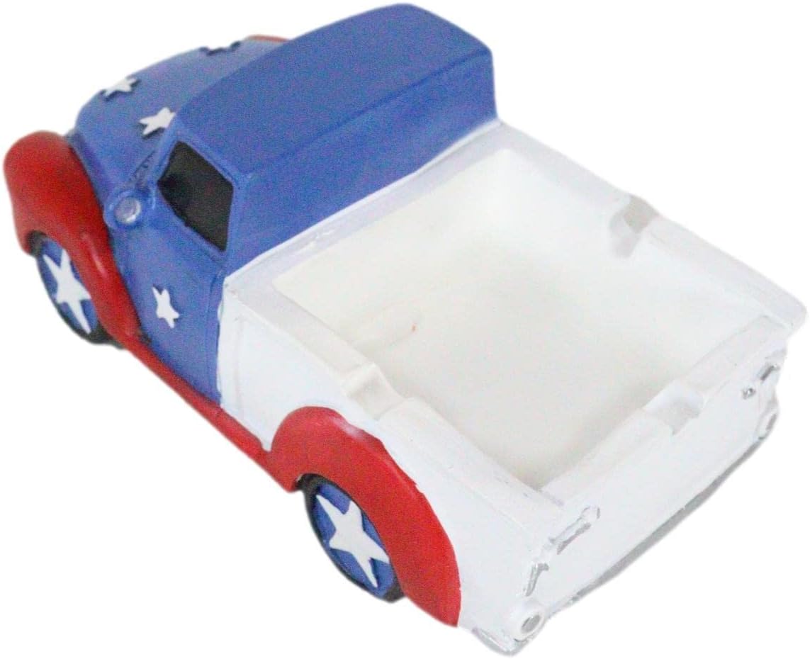 Ebros Gift Patriotic Pickup Truck Ashtray Figurine