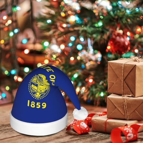 Oregon State Flag Christmas Hat With Led Lights 1