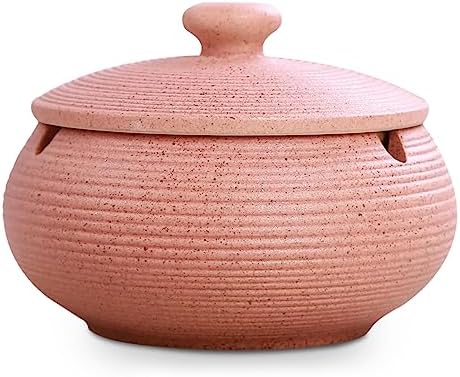 Ceramic Ashtray with Lids Flamingo Pink Windproof