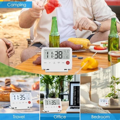 AMIR Travel Alarm Clock with Snooze and Calendar