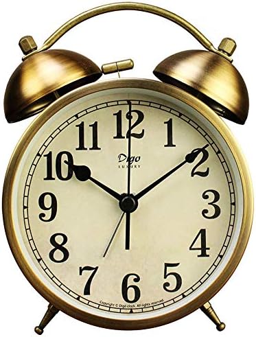 Maxspace Metal Golden Table Clock with Alarm