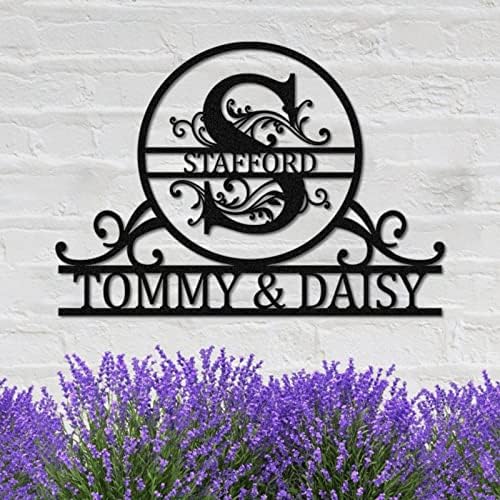 Custom Name Metal Sign - Personalized Last Name Monogram Wall Decor