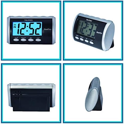 HearEsy Talking Alarm Clock - Large Numbers Dark Grey Display