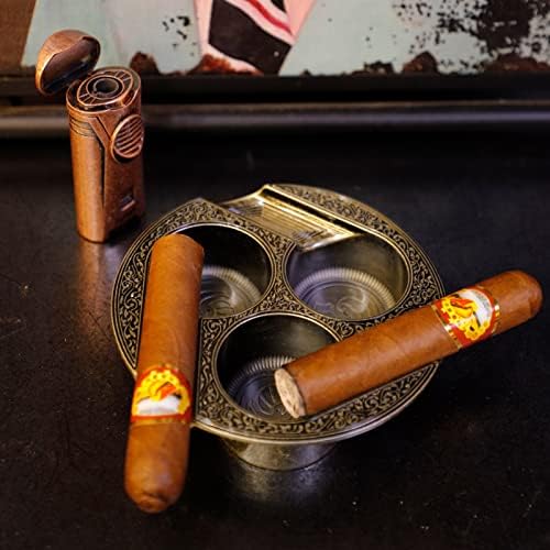 GUEVARA 3 Holder Gold Cigar Ashtray for Home and Patio