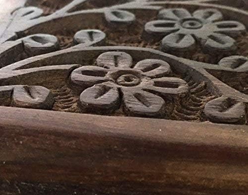 Floral Carved Handmade Wooden Box 4x6