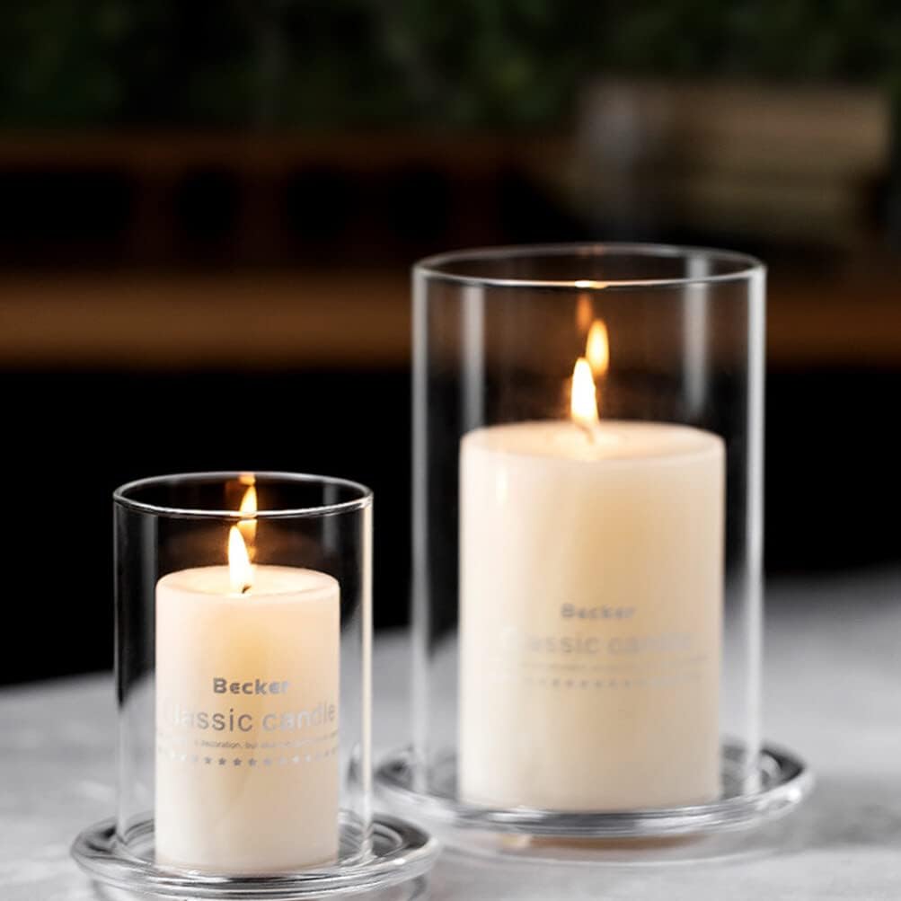 Uonlytech 2Pcs Glass Hurricane Candle Holder Sleeves