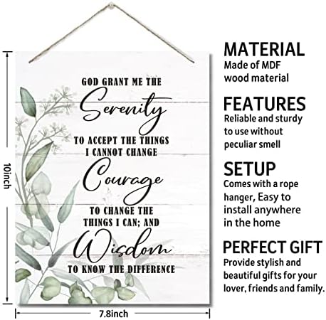 Serenity Prayer Wall Art Decor Sign Christian Scripture Wood Plaque