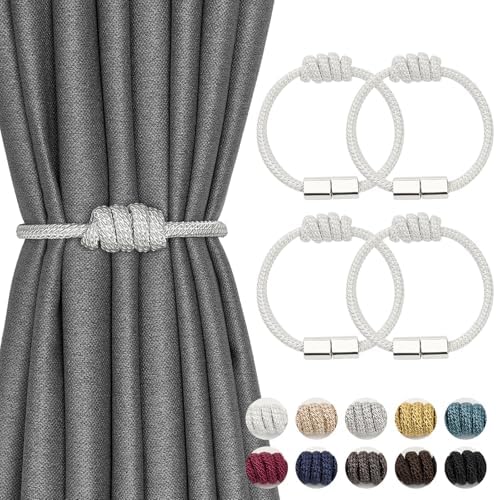 NICEEC 4 Pack Magnetic Curtain Tiebacks Modern Simple Style