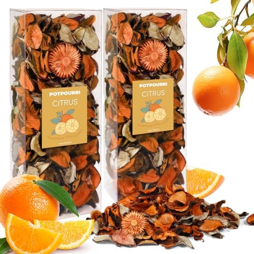 SCENTORINI Citrus Potpourri Bags 2 Pack Home Fragrance Dried Flower Vase Filler