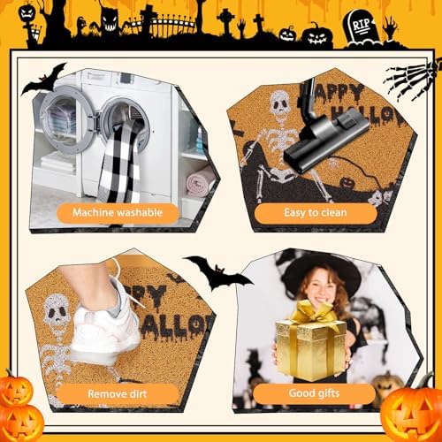 Frakron 2Pcs Halloween Door Mat Combo Set