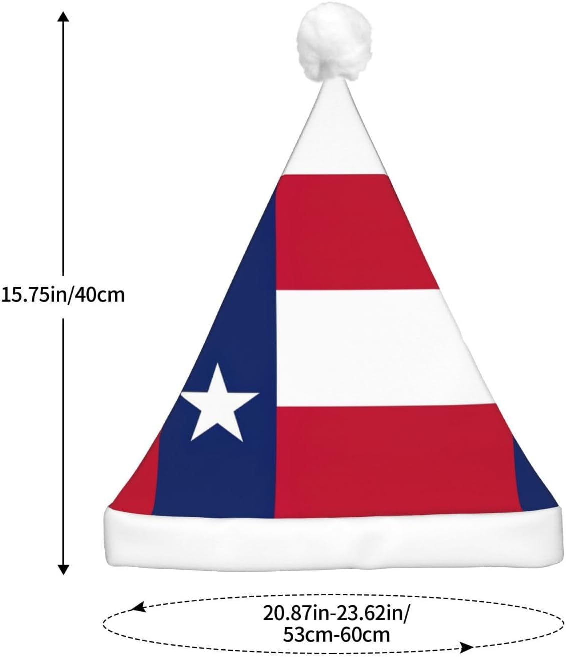 Texas State Flag Christmas Hat with LED Lights 1