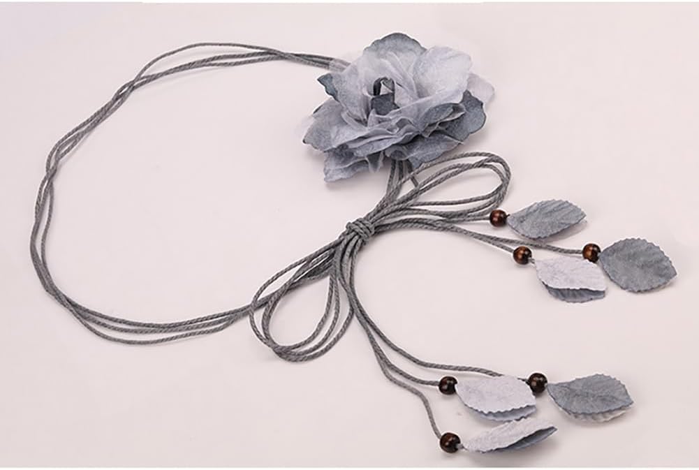 KDUPUP 2 Pcs Country Style Flower Curtain Tiebacks Grey