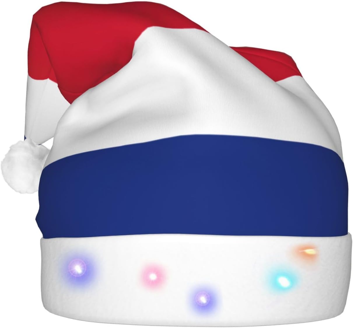 Costa Rica Flag Christmas Hat with LED Lights