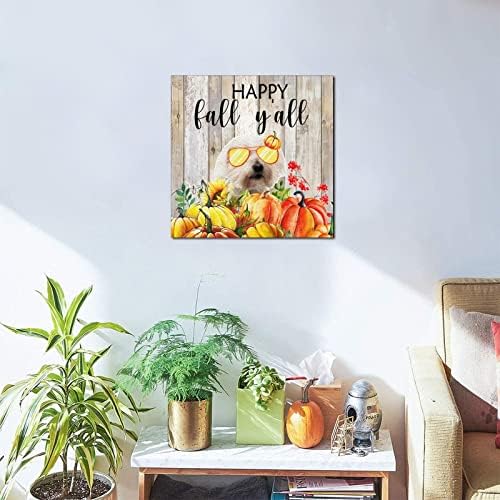 Thanksgiving Fall Decor Wood Sign Plaque 8x8in