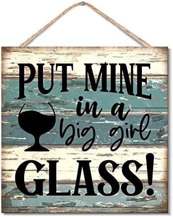 Big Girl Glass Hanging Wooden Sign Rustic Farmhouse Decor