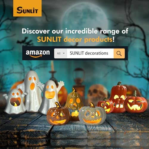 Sunlit Ceramic Pumpkin Tea Light Holder Set of 3