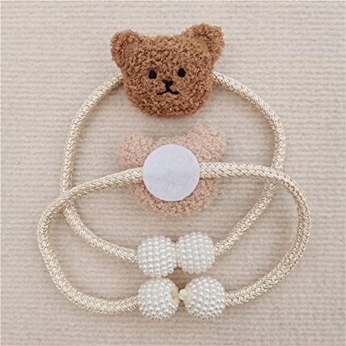 2 Pack Cartoon Bear Curtain Tiebacks White