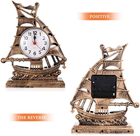 Retro Sailboat Alarm Clock Nautical Decor Golden