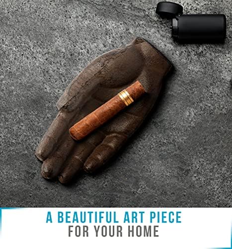 Cast Iron Cigar Ashtray Hand-Shaped - Rustic Decorative Tray
