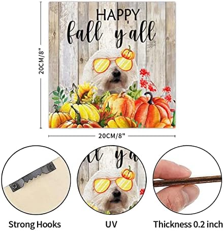 Thanksgiving Fall Decor Wood Sign Plaque 8x8in