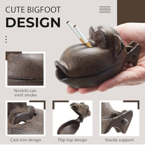 LemonRoad Cast Iron Monkey Cigar Ashtray