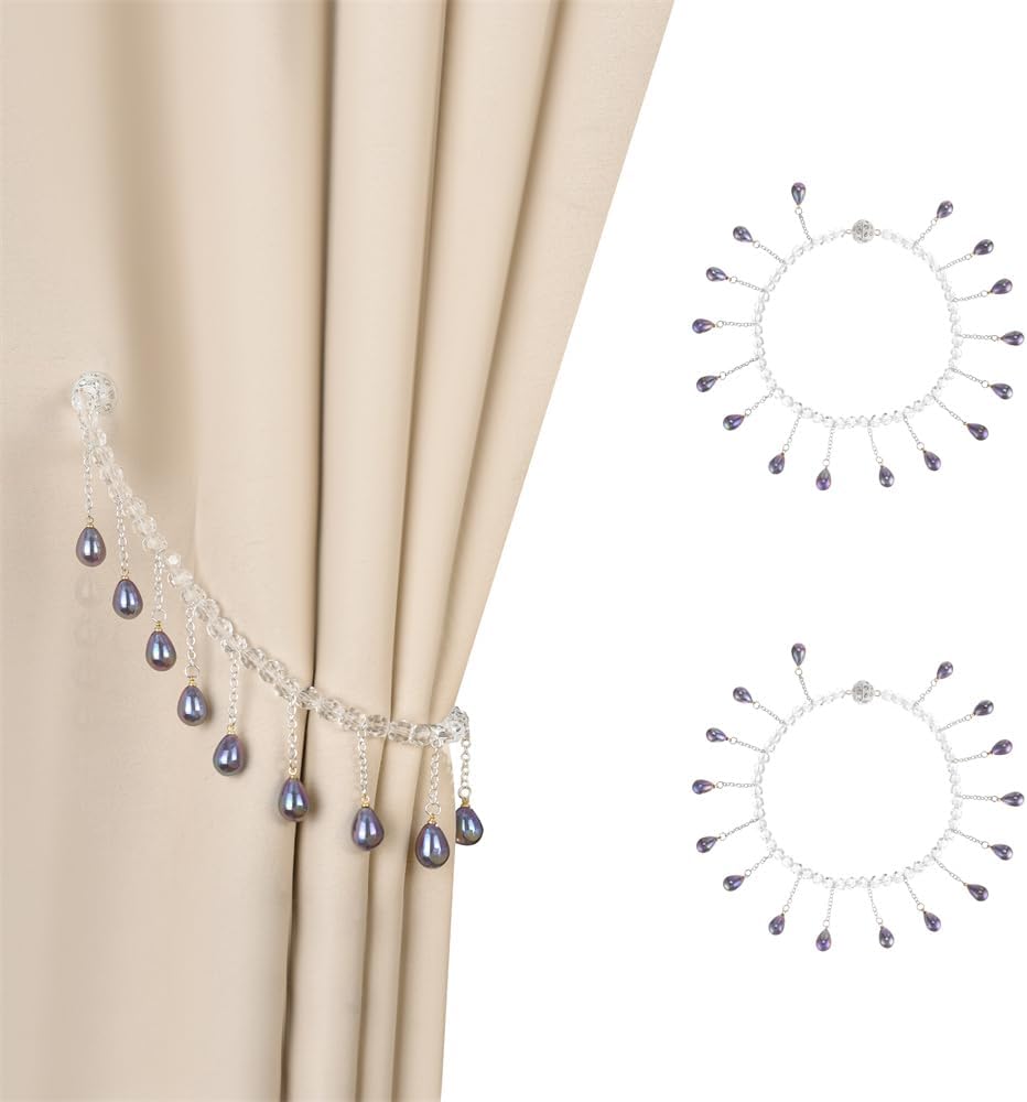 SUQ I OME Pearl Beaded Magnetic Curtain Holdback
