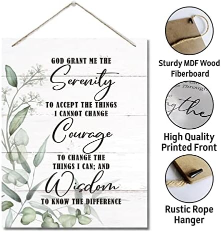Serenity Prayer Wall Art Decor Sign Christian Scripture Wood Plaque