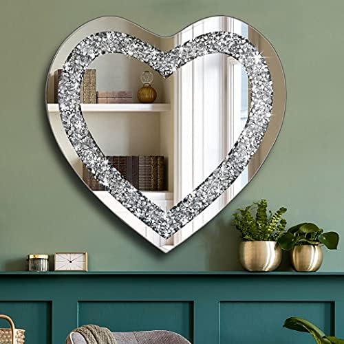 DMDFIRST Diamond Heart Shaped Wall Mirror 20x20 Inch