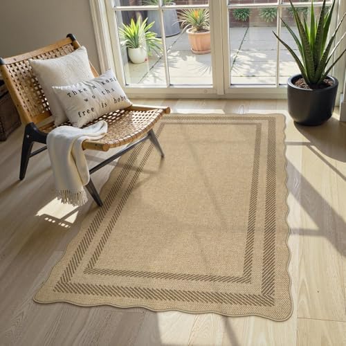Livebox Scalloped Easy Jute 3x5 Outdoor Rug
