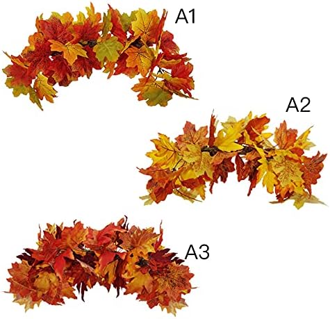 20 Inch Fall Swag Autumn Wreath with Maple Leaf