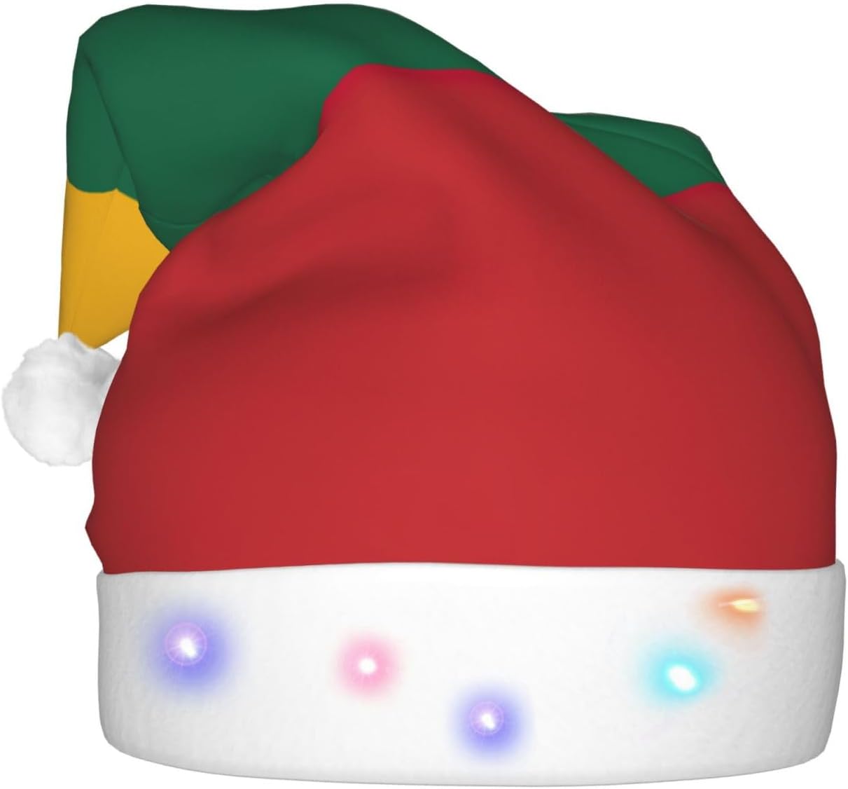 Lithuania Flag Print Santa Hat with LED Lights