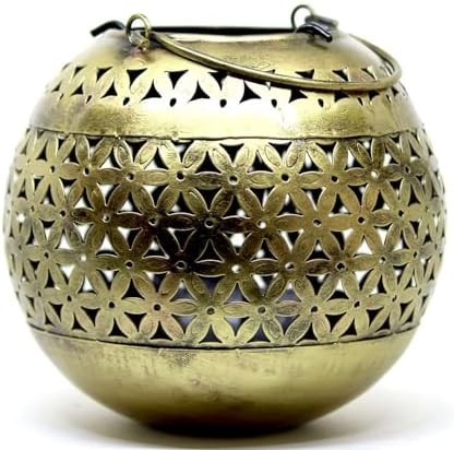 ZainArtistry Decorative Brass Bowls with Floral Design Candle Holder