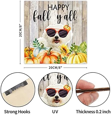 Thanksgiving Hello Fall Decor Wood Signs 8x8in