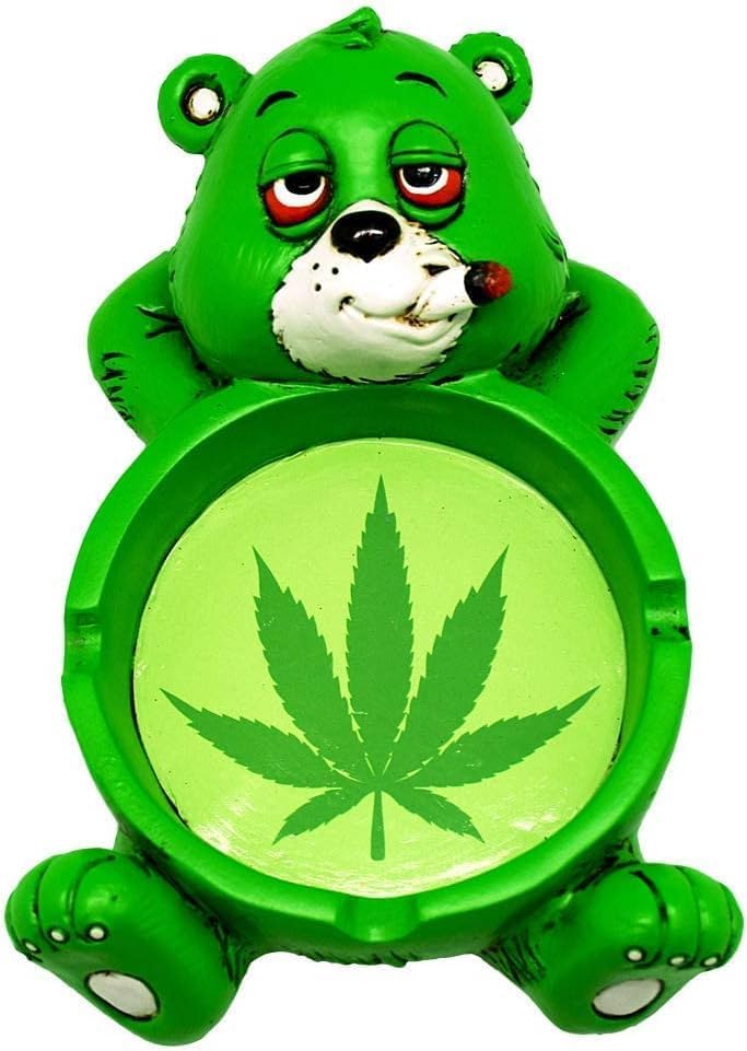 Cool Stoner Bear Ashtray - 4x6 Inches